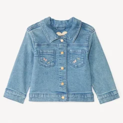 Veste en jean avec broderie pour bébé fille
