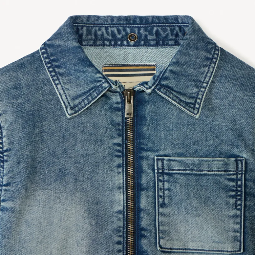 Veste en jean avec capuche amovible pour garçon