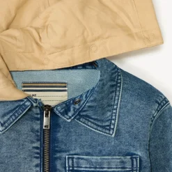 Veste en jean avec capuche amovible pour garçon