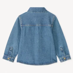 Veste en jean brodée voilier pour bébé garçon