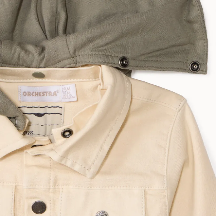 Veste en jean à capuche amovible pour bébé garçon