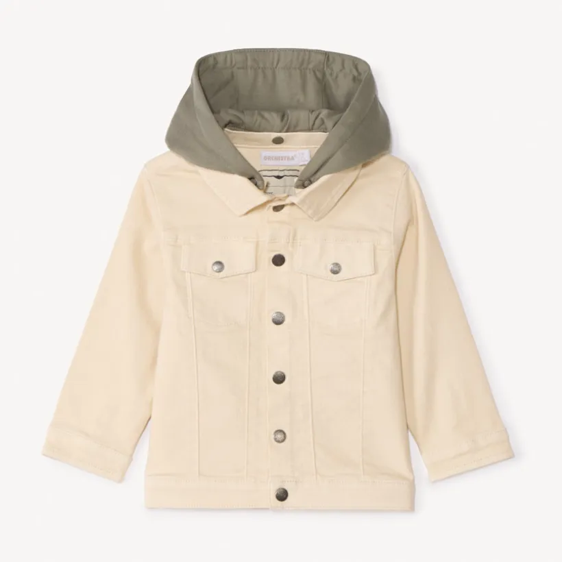 Veste en jean à capuche amovible pour bébé garçon