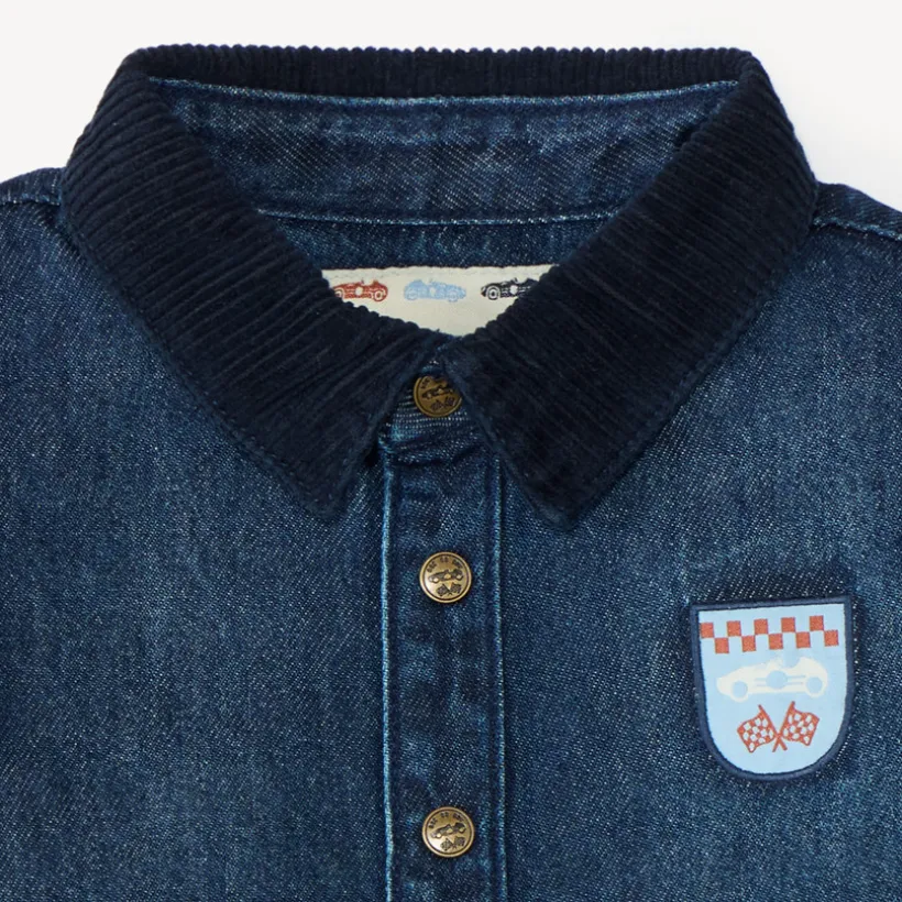 Veste en jean et velours bi-matière bébé garçon
