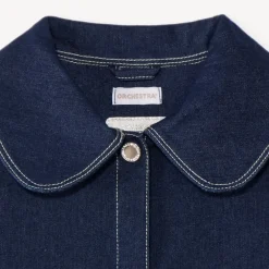 Veste en jean fille avec col claudine