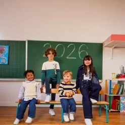 Veste en jean fille avec col claudine
