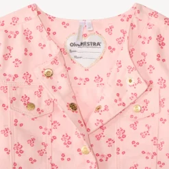 Veste en jean imprimée fleurs pour bébé fille