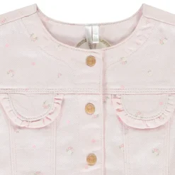 Veste en jean imprimé fleuri pour bébé fille