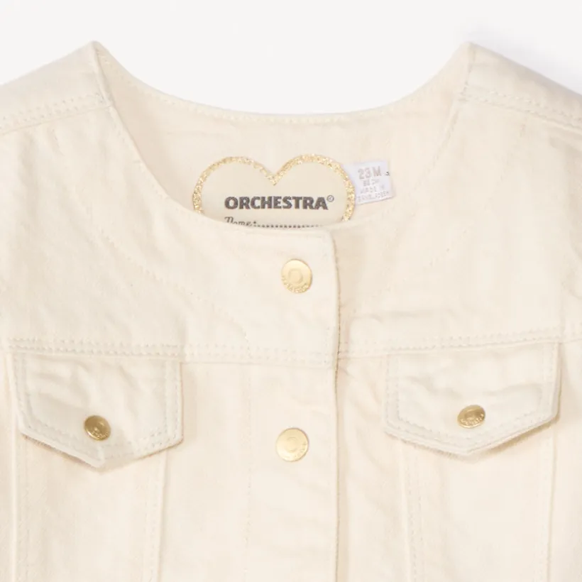 Veste en jean pressionnée pour bébé fille