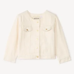 Veste en jean pressionnée pour bébé fille
