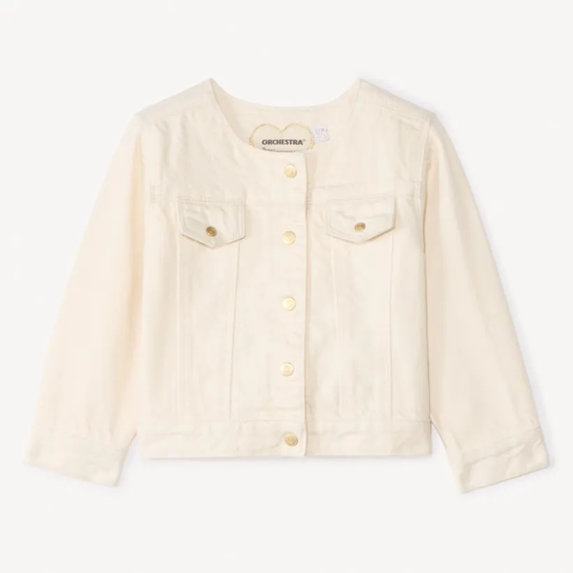 Veste en jean pressionnée pour bébé fille