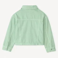 Veste en jean unie avec clous fantaisie pour fille