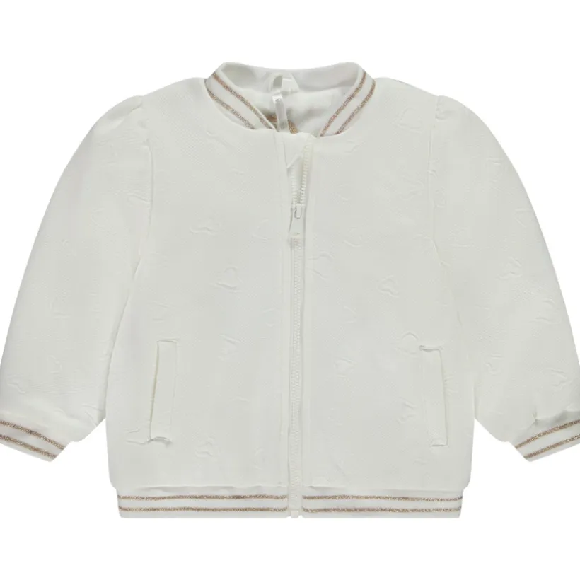 Veste en molleton Teddy embossé cœur en jacquard pour bébé fille