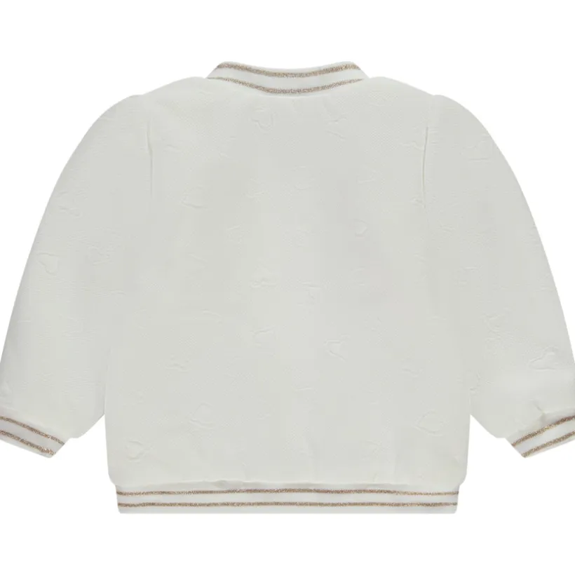 Veste en molleton Teddy embossé cœur en jacquard pour bébé fille