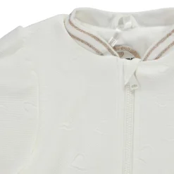 Veste en molleton Teddy embossé cœur en jacquard pour bébé fille