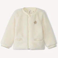 Veste en sherpa avec étoile dorée pour bébé fille