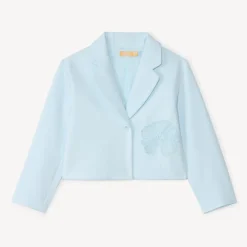 Veste en toile style blazer uni pour fille