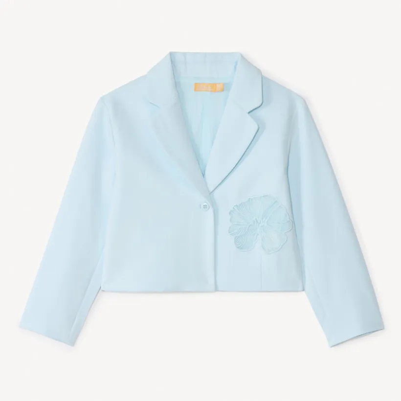 Veste en toile style blazer uni pour fille