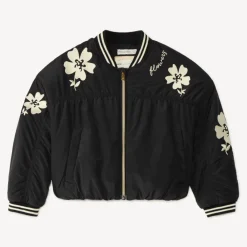Veste fille en popeline brodée avec des fleurs