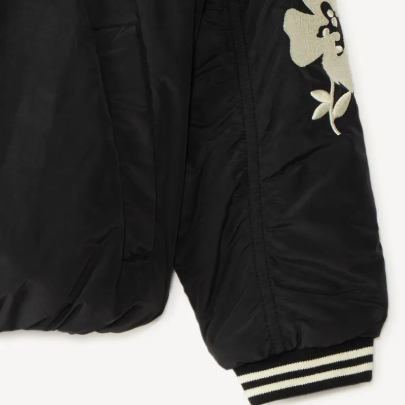 Veste fille en popeline brodée avec des fleurs