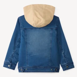 Veste jean doublée en sherpa avec capuche amovible pour garçon