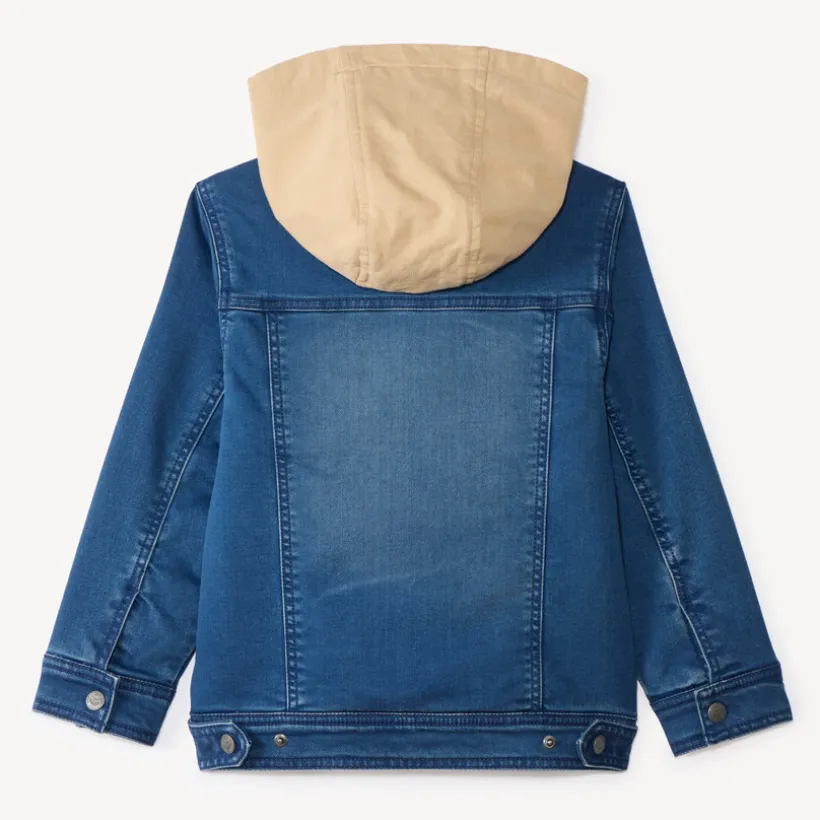 Veste jean doublée en sherpa avec capuche amovible pour garçon