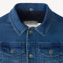 Veste jean doublée en sherpa avec capuche amovible pour garçon