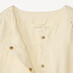 Veste manches longues en denim uni brodée pour fille