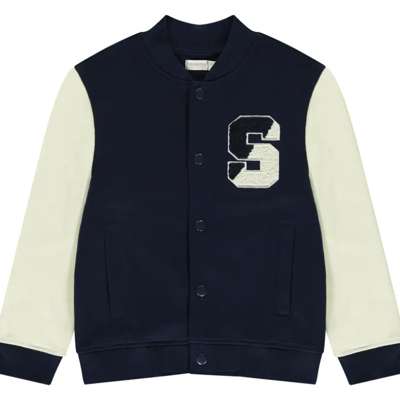Veste molleton brodé à col Teddy effet colorblock pour garçon