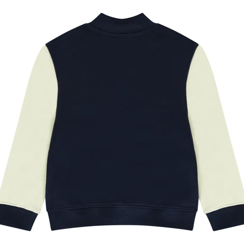 Veste molleton brodé à col Teddy effet colorblock pour garçon