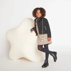 Veste molleton style perfecto quilte léopard pour fille