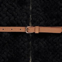Veste sans manches ceinturée en fausse fourrure pour fille