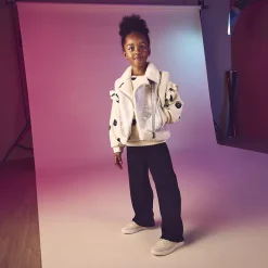 Veste sans manches contrecollée effet fourrure pour fille