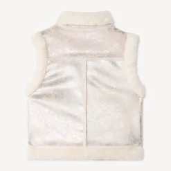 Veste sans manches contrecollée effet fourrure pour fille