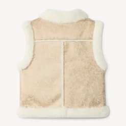 Veste sans manches contrecollé effet fourrure pour fille