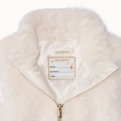 Veste sans manches en fausse foururre avec ceinture pour fille