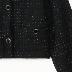 Veste tailleur scintillante en maille fantaisie pour fille