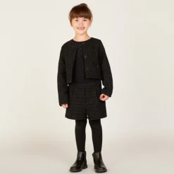 Veste tailleur scintillante en maille fantaisie pour fille
