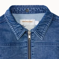 Veste worker en jean avec capuche amovible pour bébé garçon