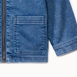 Veste worker en jean avec capuche amovible pour bébé garçon