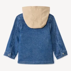 Veste worker en jean avec capuche amovible pour bébé garçon
